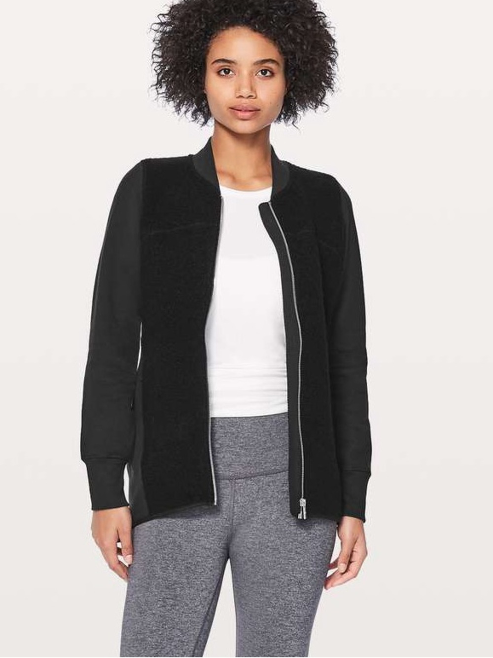 LULULEMON | Black Standout Sherpa Zip Jacket Size 10
